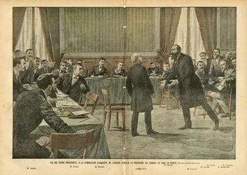 Illustrazione di Eugene Damblans (1865-1945) in Le Pèlerin, 03/07/04 - In una scena commovente, alla commissione d