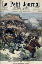 Sud Africa - Guerra Boera. Morte del generale boero Viljoen. Disegno di Damblans. Le Petite Journal, 5 novembre