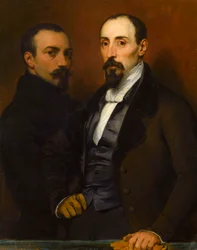 Autoritratto con suo figlio Achille, 1836
