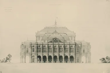 Francia, Parigi, Progetti presentati da Viollet le Duc per la costruzione del nuovo teatro dell