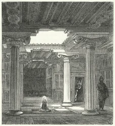 Cortile ionico di una casa greca antica