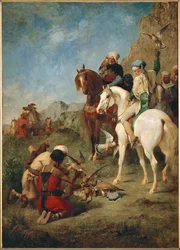 Caccia al falco ad Algeri (olio su tela)