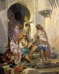 Orientalismo: «Donne di Algeri», dipinto di Eugène Giraud (1806-1881), XIX secolo. Tours, Museo di Belle Arti