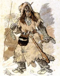 Uomo durante il paleolitico, c.1900 (illustrazione)