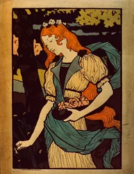 Donna che raccoglie fiori, 1917