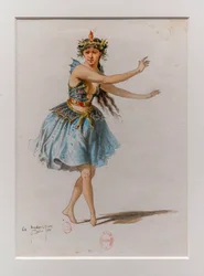 La Korrigane. Balletto di Charles-Marie Widor, modello di costume. 1880, penna, acquerello e gouache su carta.