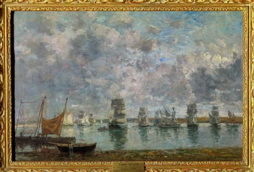 Barche a vela, barche a Camaret a Camaret-sur-Mer (Finistère) Dipinto di Eugène Louis Boudin (1824-1898) 1872 Dim 0,50 x 0,76 m Parigi, Museo del Louvre
