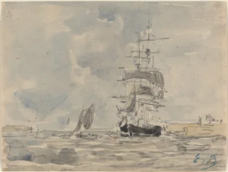Marina con veliero, c. 1875