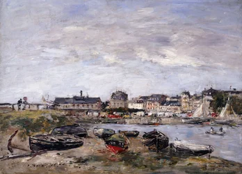 Trouville: Vista verso Deauville in giorno di mercato