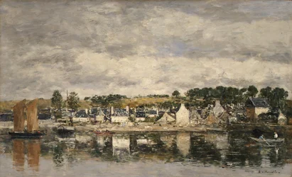 Villaggio vicino a un fiume, probabilmente 1867