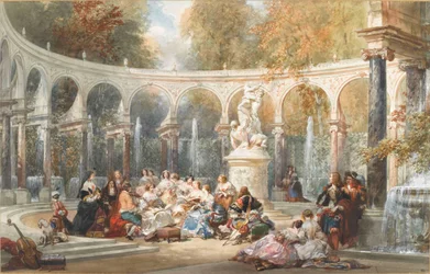 Società al Bosquet de la Colonnade nel giardino di Versailles