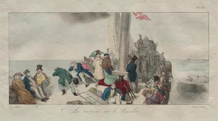 Souvenirs di Londra: Attraversamento sul battello, 1826