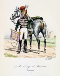 Gardes-du-Corps de Monsieur, Trombettiere, 1820