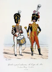 Gardes a pied ordinaires du Corps de Roi, Drum Major e Tamburino, 1822-30
