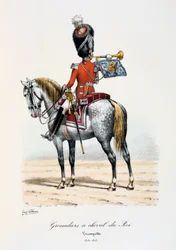 Grenadiers à Cheval du Roi, Trombettiere, 1814-15
