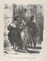 Faust che cerca di sedurre Margherita, Goethe, Faust, 1825-27