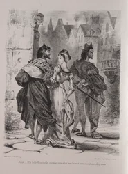 Illustrazioni per Faust: Faust cerca di sedurre Margherita