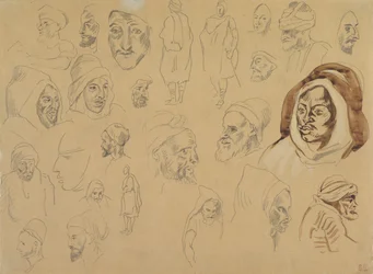 Studi di teste e figure arabe, dopo il 1832