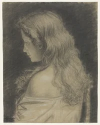 Studio di una giovane donna vista di spalle