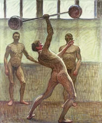 Sollevamento pesi con un braccio numero 2, 1914
