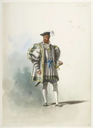 Btv1b84558104 04 - Saint-Saëns - Enrico VIII - Maquettes de costumes - Lacoste - 4° Seigneur