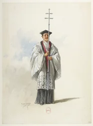 Btv1b84558104 33 - Saint-Saëns - Enrico VIII - Modelli in costume - Lacoste - 33. Sacerdote