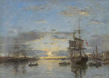 Tedesco: Le Havre. Il porto esterno al tramonto Le Havre: Il porto esterno al tramonto