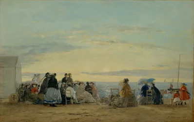 Sulla spiaggia, al tramonto