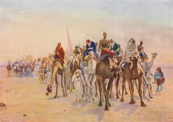 Pellegrinaggio alla Mecca (litografia a colori)