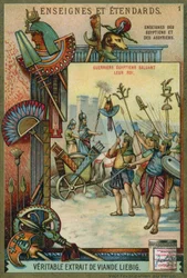 Antichi guerrieri egiziani che salutano il loro re