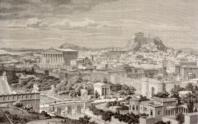 Impressione artistica di Atene, al tempo dell