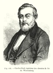 Charles Etzel, ingegnere delle ferrovie del Württemberg (incisione)