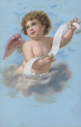 Cherubino che tiene una pergamena