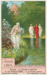 Dante, La Divina Commedia, carta Liebig, inizio XX secolo (cromo)