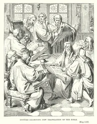 Dottori che esaminano la nuova traduzione della Bibbia