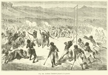 Indiani Choctaw che giocano a palla