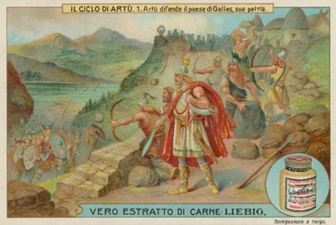 Re Artù difende la sua patria del Galles