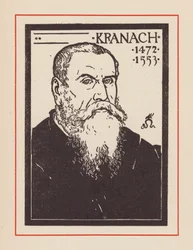 Lucas Cranach il Vecchio, artista tedesco del Rinascimento (litografia)