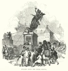 Abbattimento della statua reale