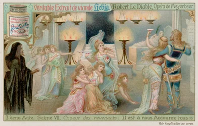 Robert è incoraggiato da Bertram e dai fantasmi delle monache a prendere il ramo magico
