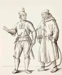 Soldato di galea del XVI secolo con uno schiavo di galea, c.1880