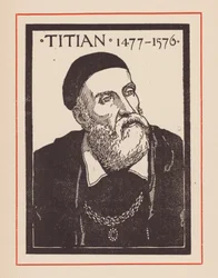 Tiziano, artista italiano del Rinascimento (litografia)