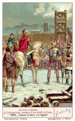 Vercingetorige consegna la sua spada a Giulio Cesare dopo l