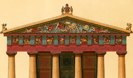 Facciata occidentale del Tempio di Atena, a Egina