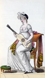 Donna con chitarra, fine XVIII secolo