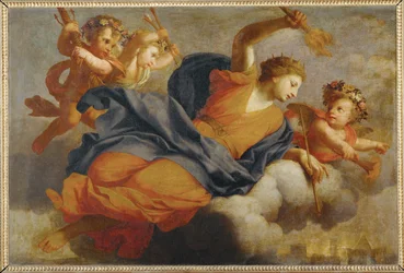 Giunone scaglia il suo fulmine contro Troia (dipinto su tela)