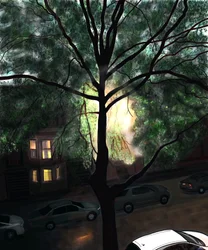 Dopo la pioggia, prima luce, Brooklyn (arte digitale)