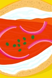 Bagel con crema di formaggio e salmone, Brooklyn (arte digitale)