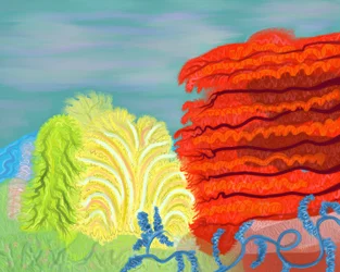 Giardino botanico e alberi (arte digitale)