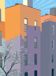 Ombre di edifici su edifici (arte digitale)